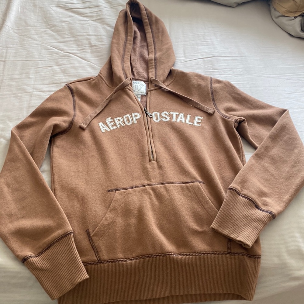 Aeropostal Quarter Zip Hoodie Brown (Vintage)